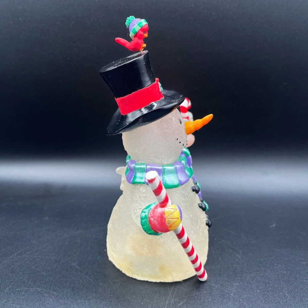 Disney Snowman Mickey Mouse Christmas Figurine Frosted Acrylic Holiday 6.75